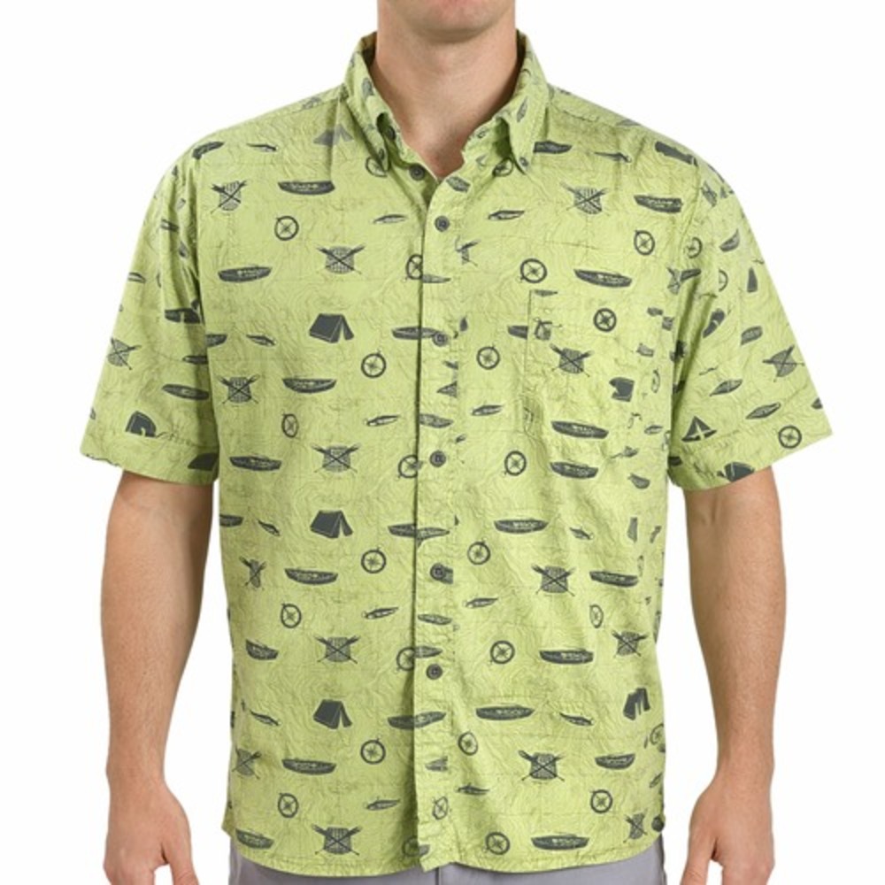 Redhead Hawaiian Aloha Shirt 3XL Nautical Canoes Boats Oars Fishing Lures
